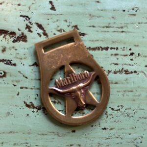 Vintage late 70s Marlboro cigarette keychain fob